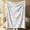 Sanrio Hello Kitty Plush Flannel Blanket Lightweight Throw Pink Gingham Apple Blanket Bed Sofa Cover School Office Nap Shawl