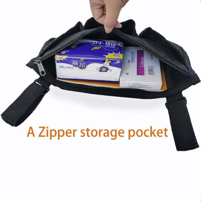 5 Colors Wheelchair Side Organizer Bag Multi Pockets Armrest Storage With Zipper