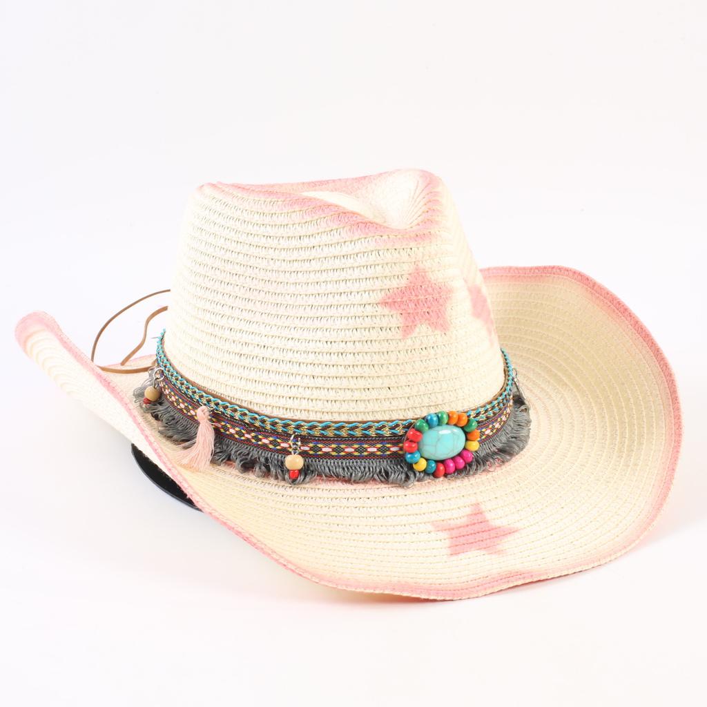 Popular Western Cowboy Straw Hat Men's and Women's Fashion Shade Straw Hat Classic Outdoor Western Cowboy Hat