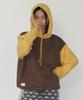 Blocking Hoodie Brown Mustard