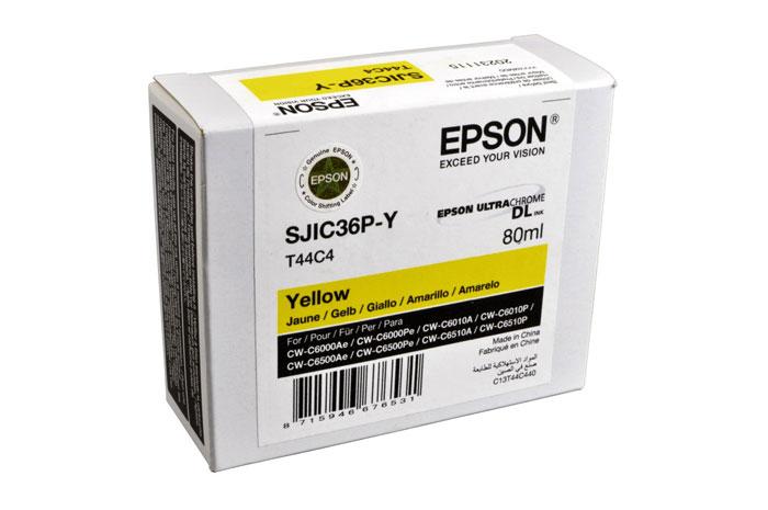Original Yellow Ink Epson SJIC36PY, SJI-C36PY, SJIC-36PY (T44C4, C13T44C440)