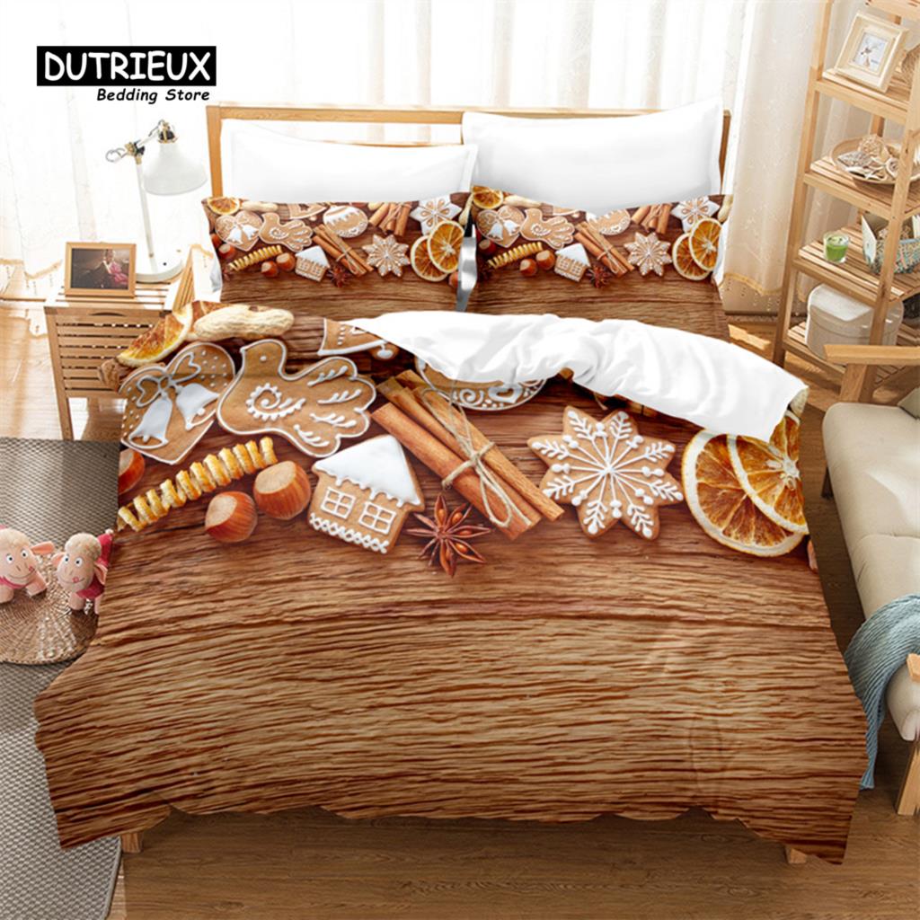 Jul Sängklädesset Jul Tomte Påslakanset 3D Jul Jul Sängkläder Queen Size Modedesign