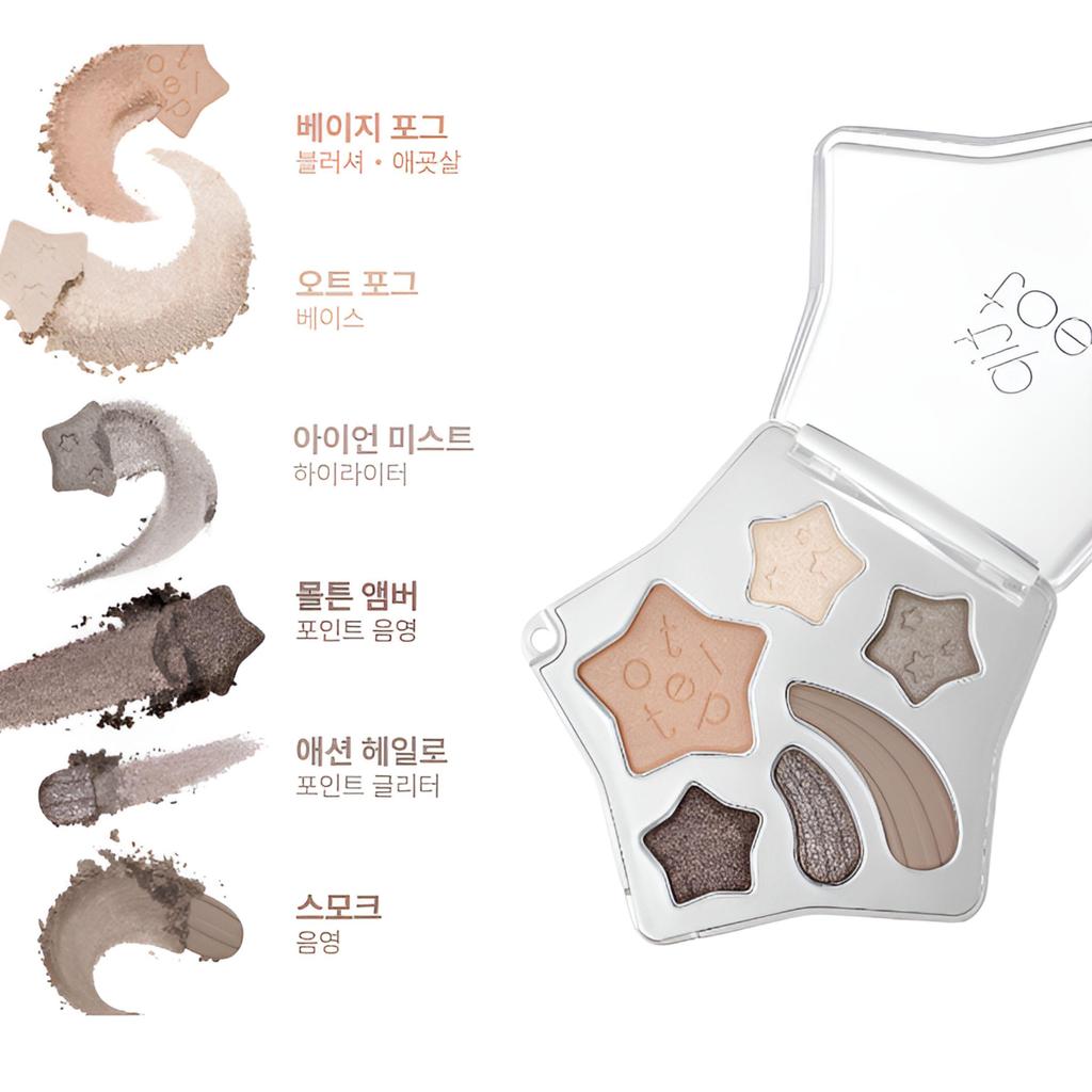 tiptoe Wish Touch Eye Palette – 6 Colors Multi-Finish Eyeshadow Palette