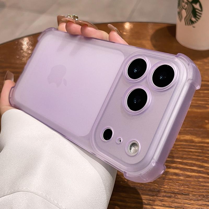 

Luxury Matte Airbag Bumper Case for iPhone 17 16 15 Pro Max 14 Plus 11 12 13 X Xr Xs Skin Feel Ultra Slim Shockproof Soft Cover iPhone 13 Pro Max фіолетовий