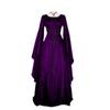 Costume da Donna Medievale Rinascimentale Vestito Manica Lunga Scollo Rotondo Robe Gown di Halloween per Donne