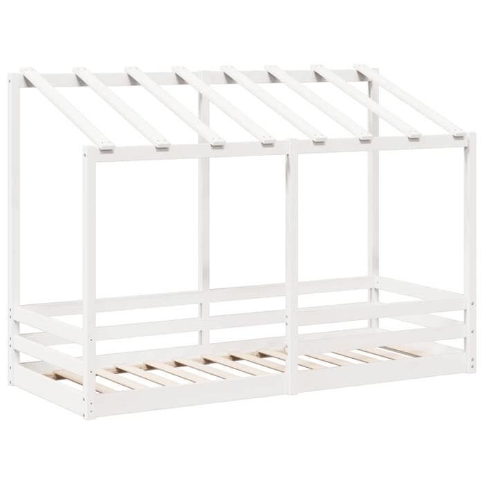 VidaXL Children's Bed with White Roof 75x190 Cm Solid Pine Wood, Children's Bed Frame, Wooden Children's Bed, 847010