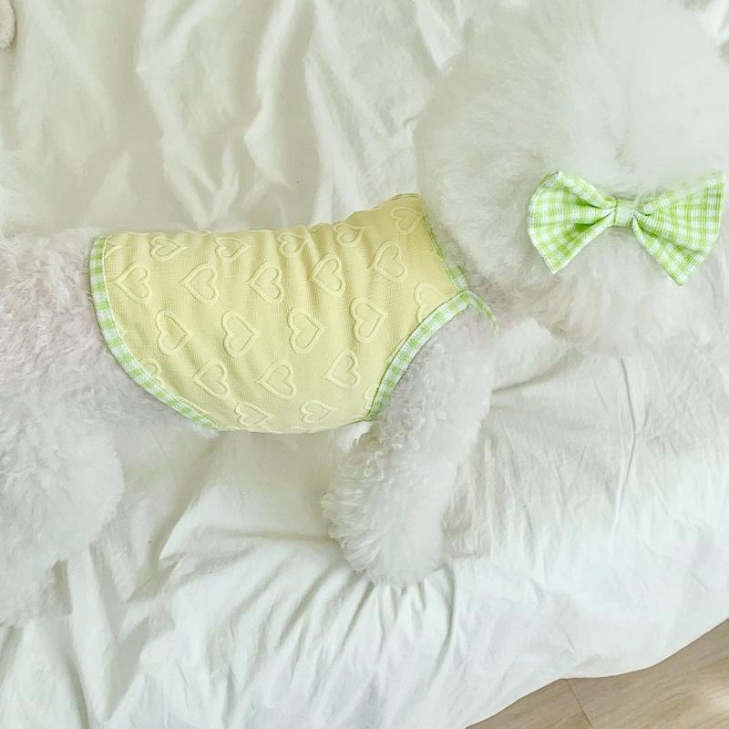 Fashion Print Dog Vest Pet Dog Clothes for Small Dogs Summer Cool Puppy Outfits Cute Bow Cat Suspender Vest Simple Pet Costumes