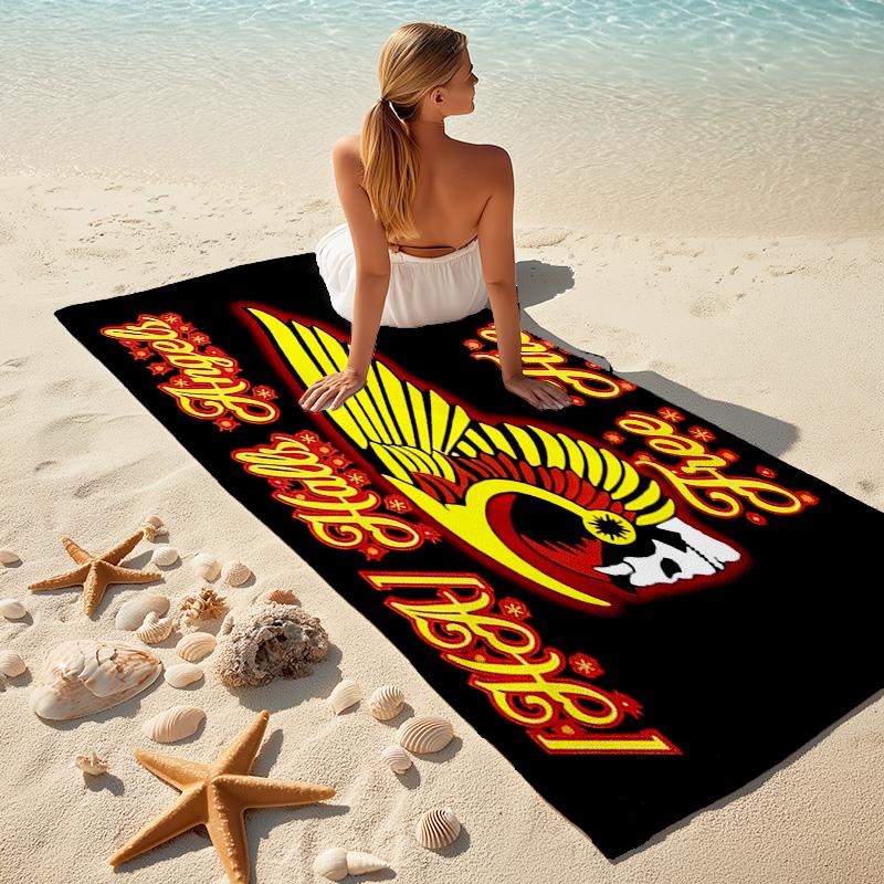 Gang Motorcycle Enthusiasts Hells Angels Motorcycle Club Beach Towel Outdoor Camping Vacation Swimming Beach Towel Outdoor Absorbent Bath Towel Y3