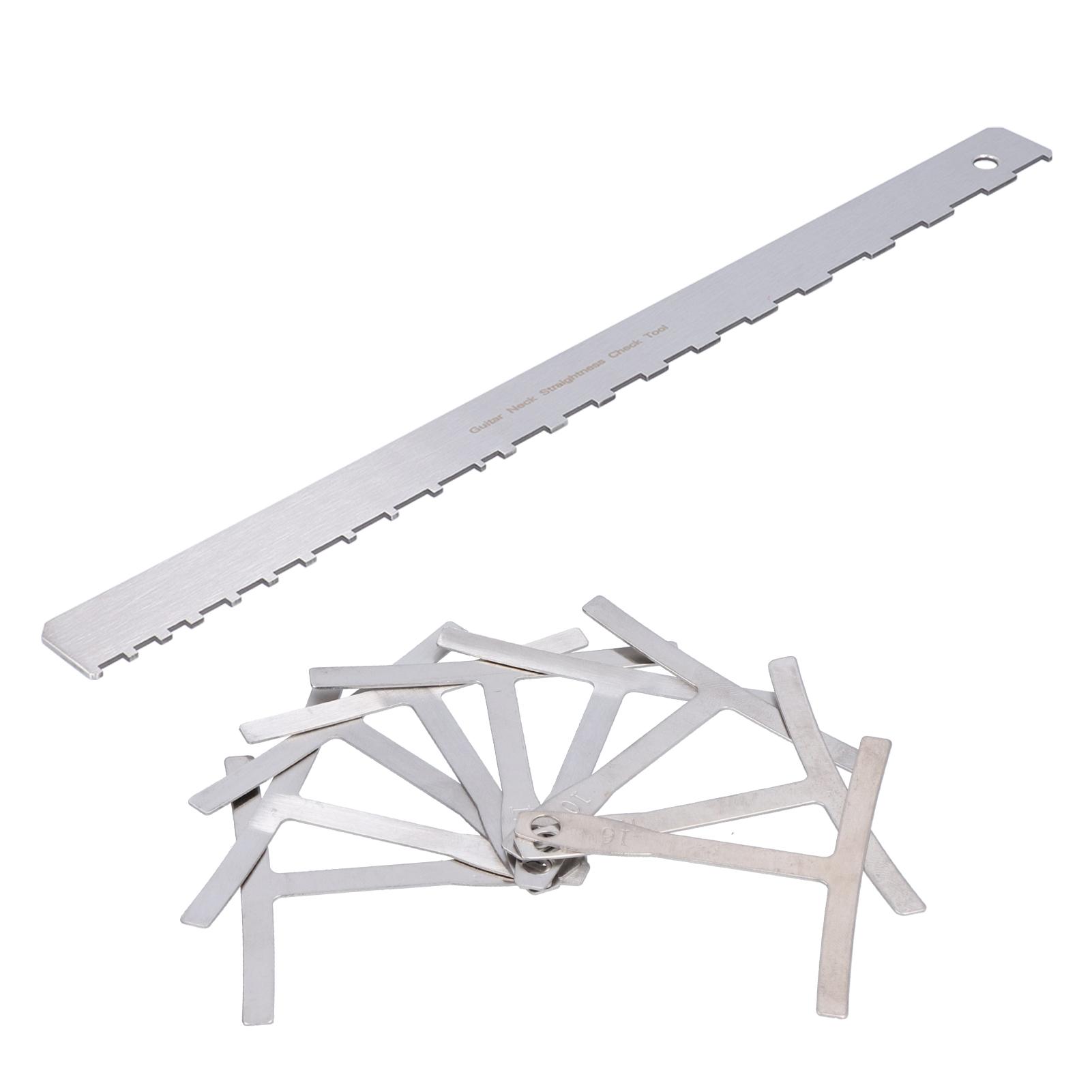 

Измеритель высоты гитарного грифа из нержавеющей стали T-Type, износостойкая линейка для измерения высоты гитарных струн