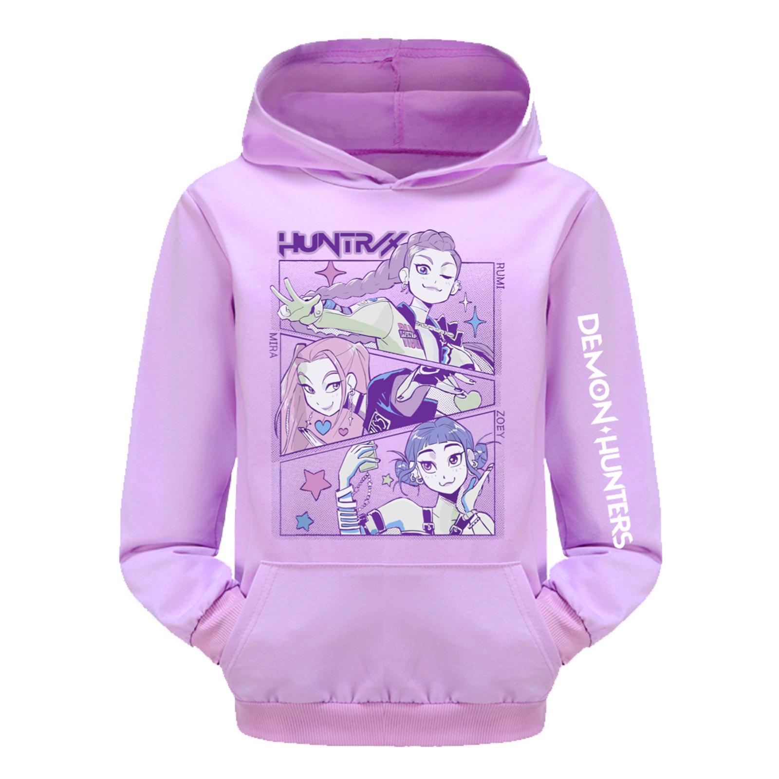 

Детский пуловер с длинным рукавом, свободного кроя, с принтом букв, капюшоном на шнурке 110 фиолетовый