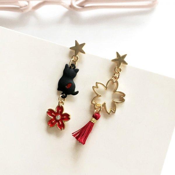 Chinese Style Folding Fan Modeling Crane Cloud Hanging Dangle Earrings for Women Hollow Asymmetric Drop Earring National Jewelry