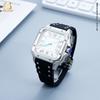 Für Cartier Santos Armband Silikonarmband Hohe Qualität Gummi-Uhrenarmband für Wasserdichtes Gummiband 21mm schwarzes blaues Armband