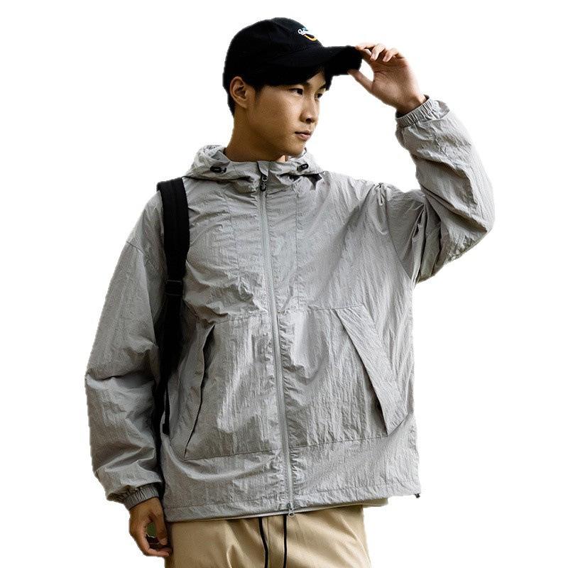 Outdoor Jacket Men's Spring and Autumn Couple Wear Warm Single Coat Thin Jacket Sports Windbreaker Belt Reflective Strip