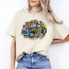 Vintage Truck In Flowers T-Shirt Western Floral Car Unisex Tee White Sand Grey