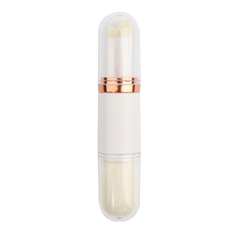 Teleskopisches 4-in-1-Reise-Make-up-Pinsel-Set, Lidschattenpinsel, loser Puderpinsel, Make-up-Werkzeug