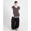 Herren Japanischer Retro Used-Look Strick V-Ausschnitt Ärmellose Weste - Trendige Frühjahrs-/Herbst-Oberbekleidung