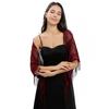 Women's Triangle Lace Shawl with Tassels Waved Shoulder Wrap Shawl Scarf for Bridal Gowns and Evening Parties