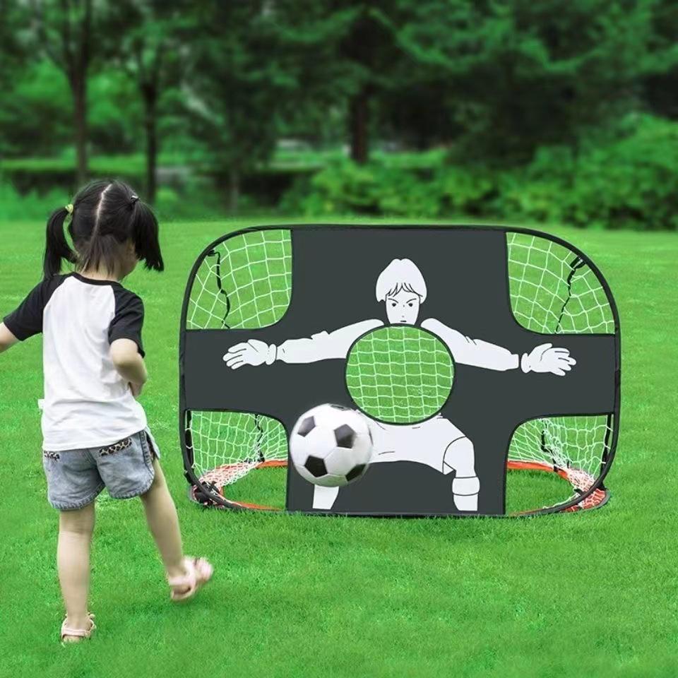 

Складные детские футбольные ворота: Портативная, быстрораскладная игрушка для занятий спортом на открытом воздухе для игр родителей с детьми небесно-голубой