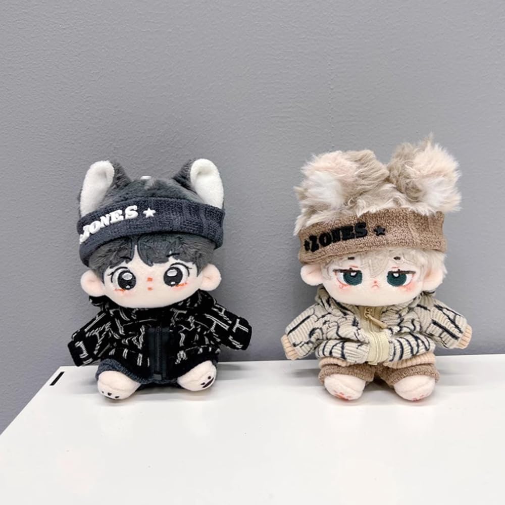 Niannyyhouse Elemental Set: Headwear, Hoodie, Pants, Eyewear, Shoes, 10cm X 20cm Plush Clothes, Cotton Doll, Dress-Up Accessories (Black-10cm)