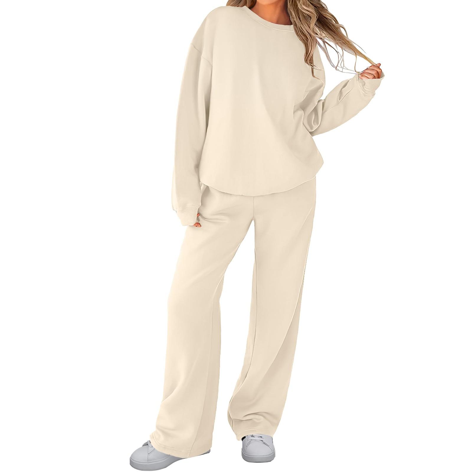 

Omen’s 2 Piece Outfits Sweatsuit Fall Loose Sweatshirt Sweatpants Tracksuit Matching Sets L синий