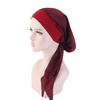 Women Bonnet Vintage Imitation Silk Solid Color Long Hair Lady Turbans for Sleeping