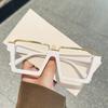 Fashion Oversized Square Glasses New Women Stylish Semi Metal Rim Eyeglasses Trendy Vintage Design Blue Light Blocking Eyewear