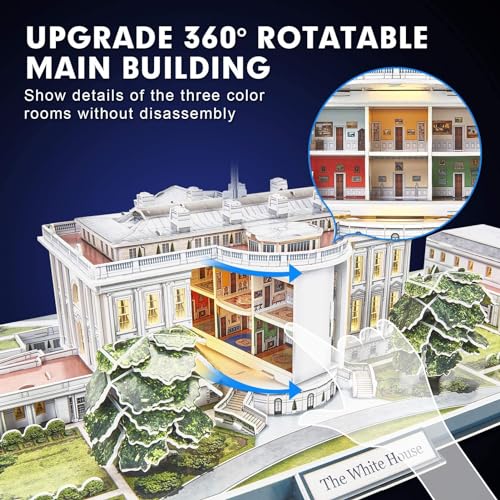 Cubic Fan 3D Puzzle Craft Kit, White House (with LED), L529h, No Glue or Tools Required