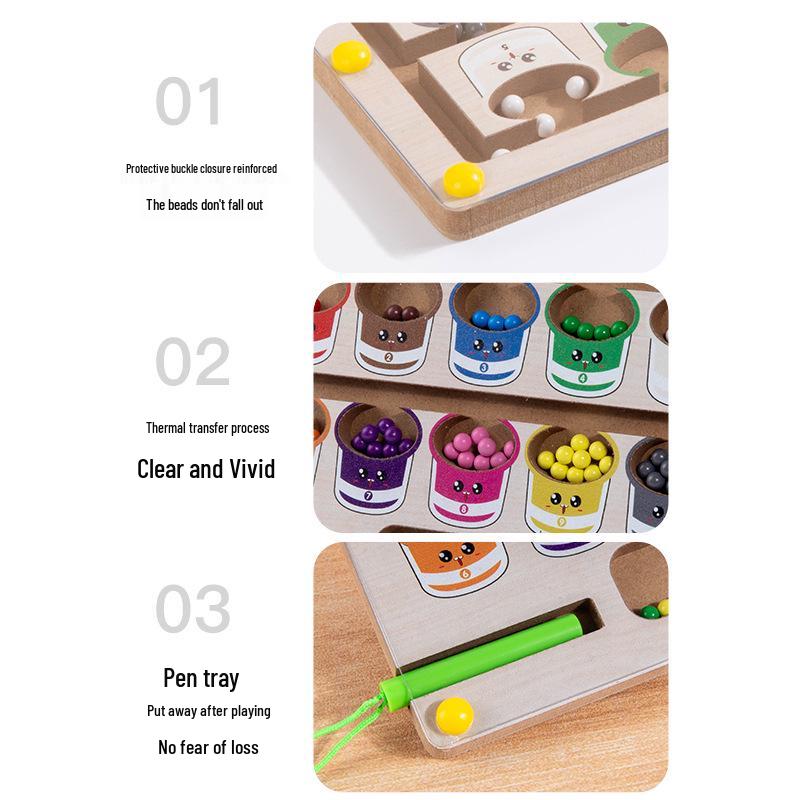 Magnetic Ball Maze: Early Education Toy for Ages 3-6 - Improves Logical Thinking and Pen Holding Skills.