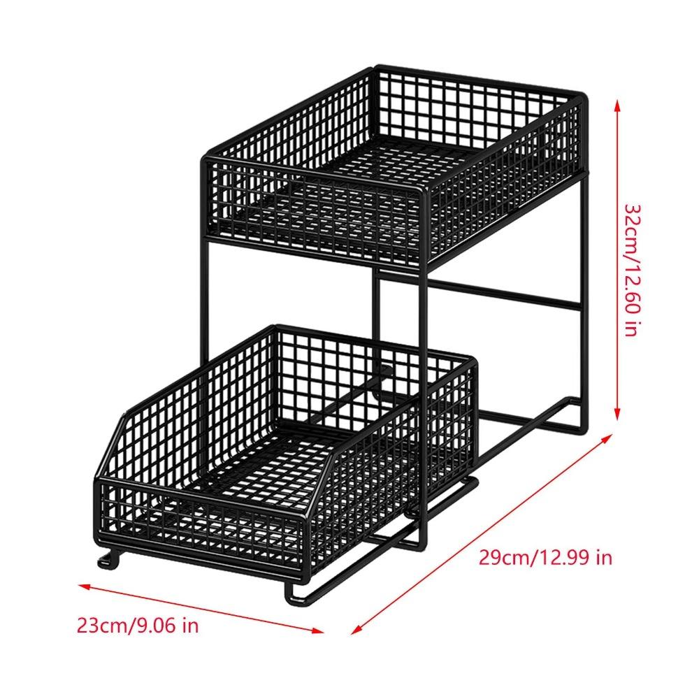2 Tier Pull-Out Storage Rack with Drawers Countertop Storage Rack Home Organization