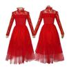 Elegant Lydia Beetlejuice Red Tulle Cosplay Dress For Halloween And Performances