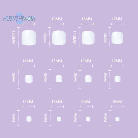 1 Set DIY Nail Art Kit with Glue Wearable False Toenail Short Press-On Nails Rose Flower Pattern Gel Fake Toenails Manicure Accessories