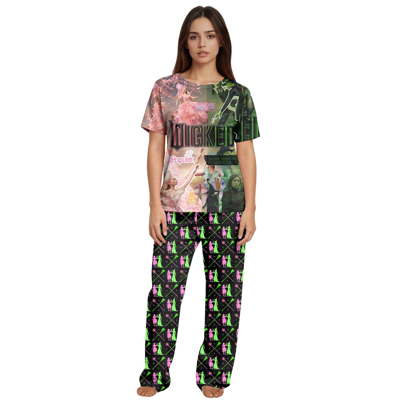 

Женский повседневный комплект из футболки с принтом и брюк свободного кроя XL