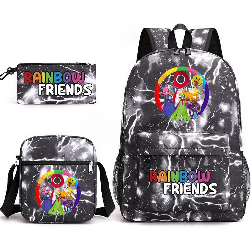 Rainbow Friends Rainbow Friends Game Original Styling Backpack Three-Piece Cartoon Student School Bag