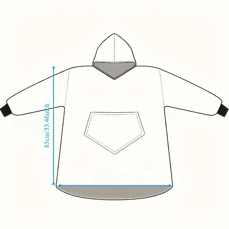 1pc Unisex Wearable Blanket Hoodie Reversible Flannel Thermal Pullover Ultra Soft Machine Washable Winter Travel Christmas Gift
