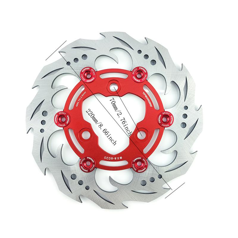 220mm Motorcycle Rear Brake Caliper Disc rotor Kit 4 Piston CNC Brake Caliper for Scooter Rear Flat Fork Brake System Upgrade
