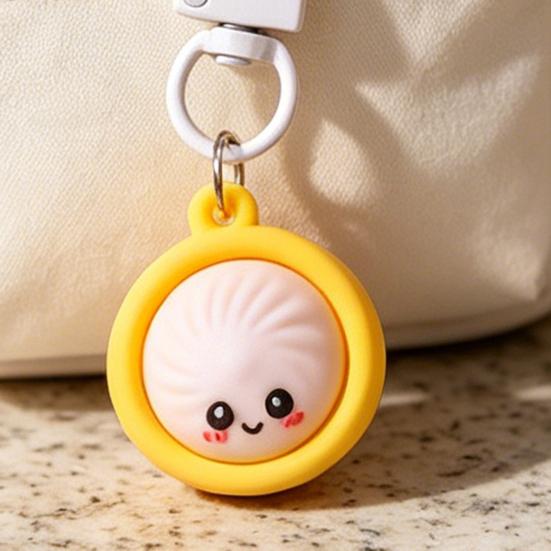 Mini Dumpling Keychain Pendant 6/8/10Pcs, Soft Cartoon Snack Accessories for Backpacks Keys Bags Office Lanyards