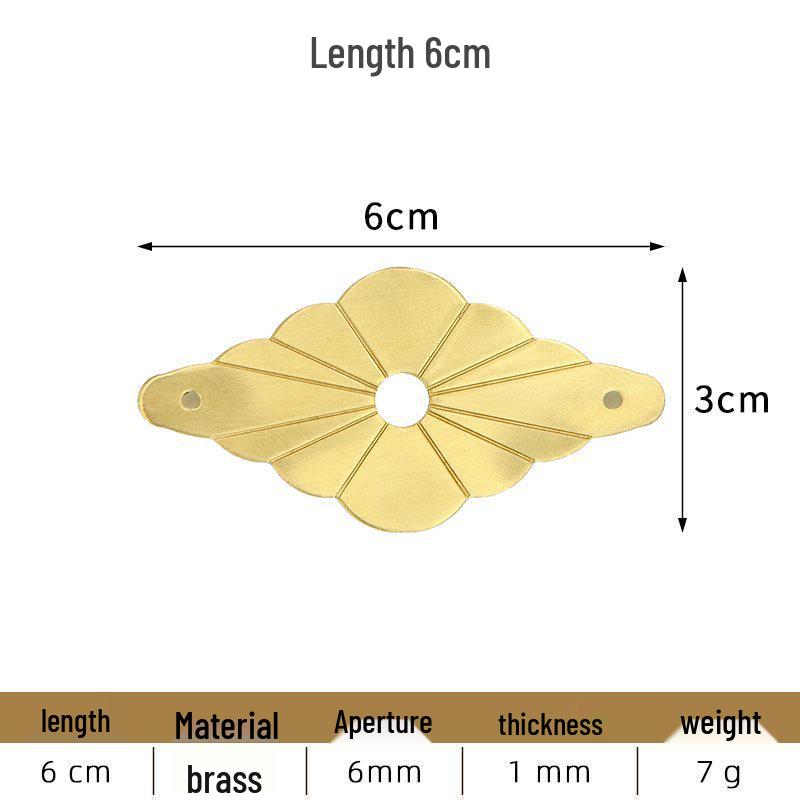 Rondelle Plate en Laiton Vintage avec Poignée Irrégulière et Plaque de Base pour Décoration de Meubles Classiques