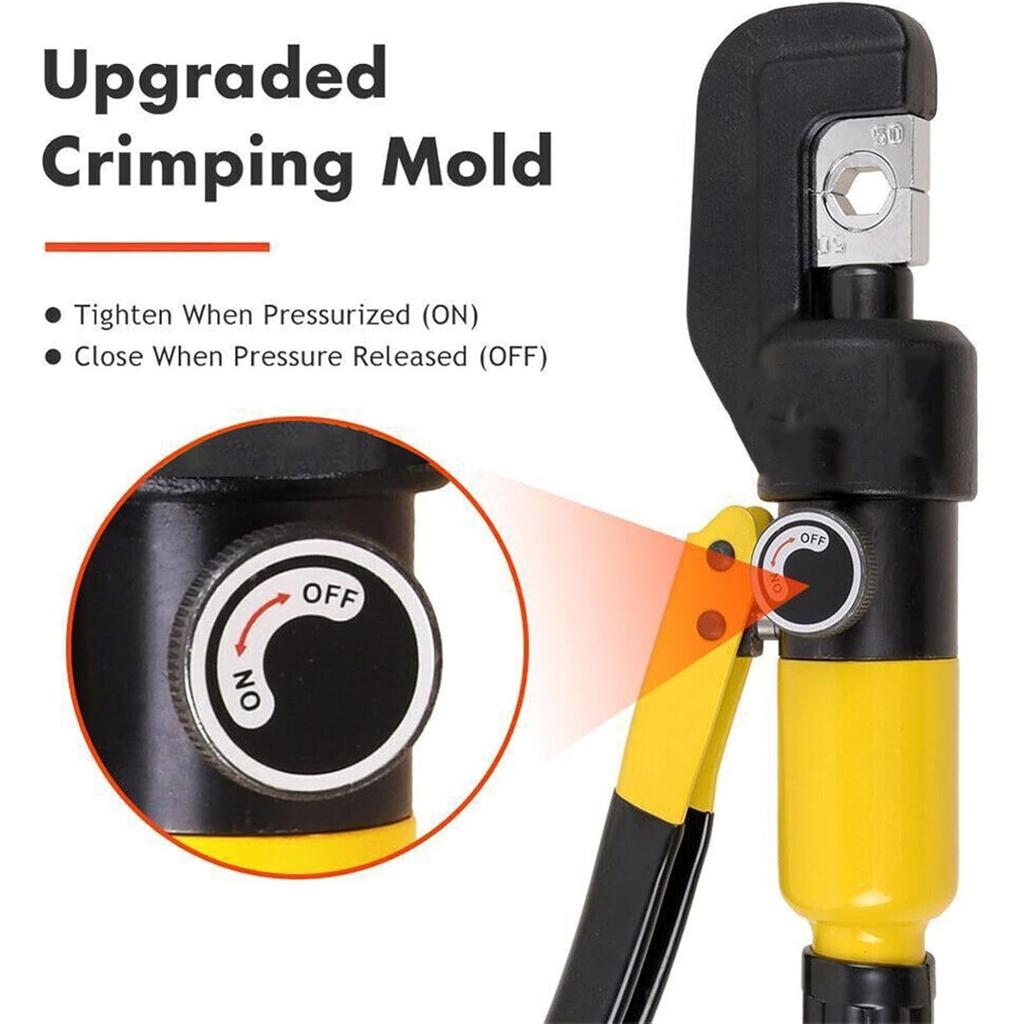 Hydraulic Wire Crimper Tool Kit, Manual Cable Lug Crimping Tool with Carrying Case and Dies for Copper/Aluminum Terminals