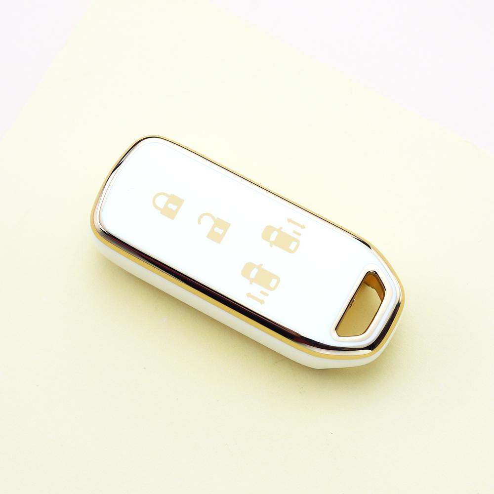 Gold Edge TPU Shell Fob Car 2/4 Buttons Remote Key Case Cover For Honda N-WGN N-VAN Custom Wgn N-BOX N-ONE Holder Accessories