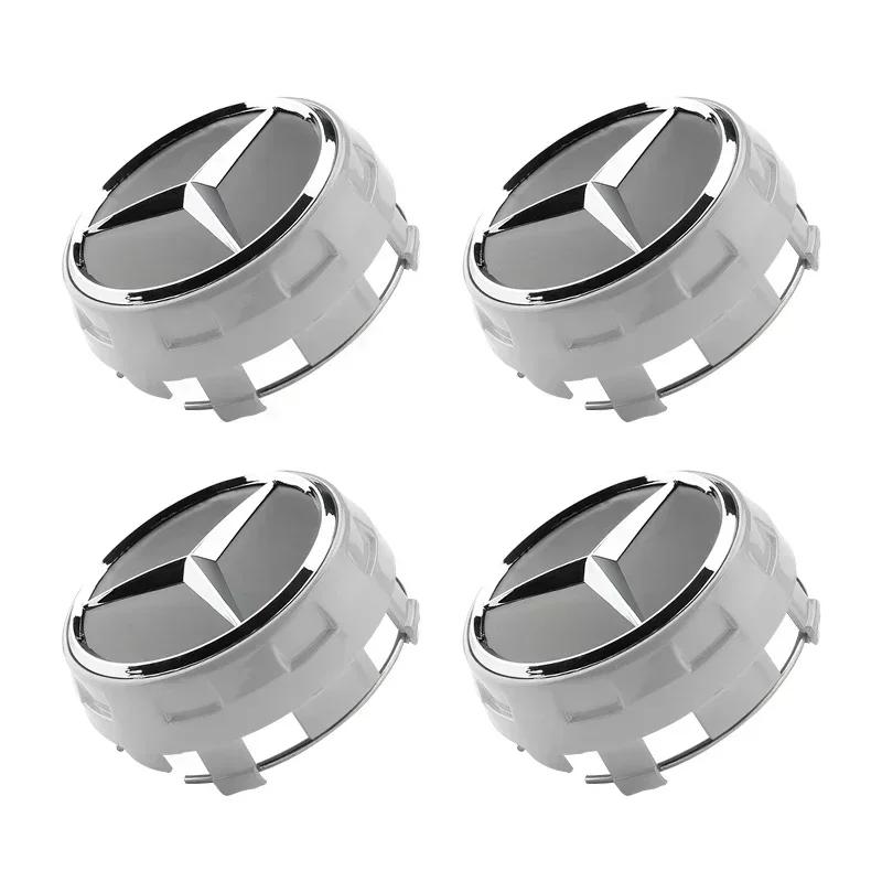 4PCS 75MM Car Wheel Center Hub Caps Covers For Mercedes Benz B/C/E/S Class A Class C200L GLC GLE CLA accessories Car Styling