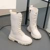 Children's Boots Girls Spring and Autumn 2025 New High Boots Korean Version British Style Martin Boots Princess Leather Boots Little Girl