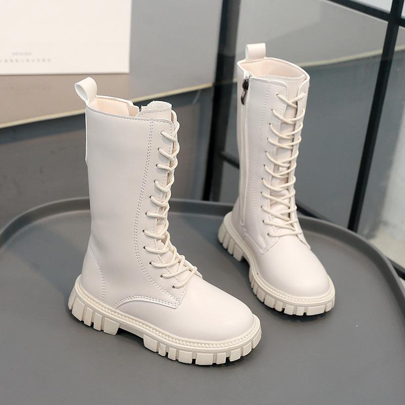 

Детские ботинки Девочки Весна и Осень 2025 Новые высокие ботинки Корейская версия Британский стиль Ботинки Мартин Кожаные ботинки принцессы Маленькая девочка 27-31 yards whole box shot 50 pairs