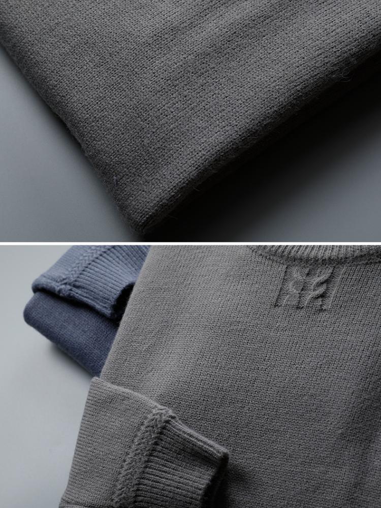 Herrenpullover mit Rundhalsausschnitt, Herbst/Winter, große Größe, lockerer Strickpullover, hält das Oberteil warm, dünner Abschnitt, lässig, schmale Unterseite, langärmeliges Strickhemd