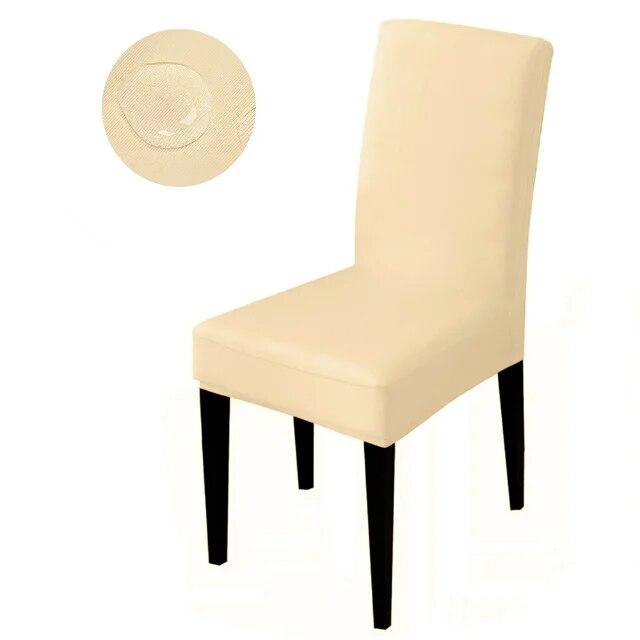 Waterproof Elastic Chair Cover Dining Room Solid Color Chair Slipcover Spandex Removable Chair Seat Cover for Kitchen Wedding