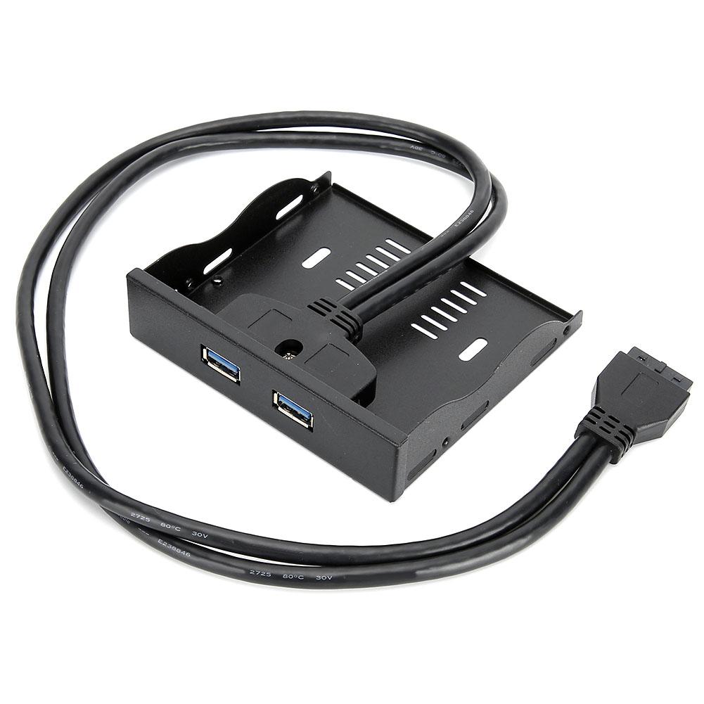 USB3.0 Floppy Front Panel 3.5   Floppy Bay 19 Pin to 2 Interface USB3.0 HUB