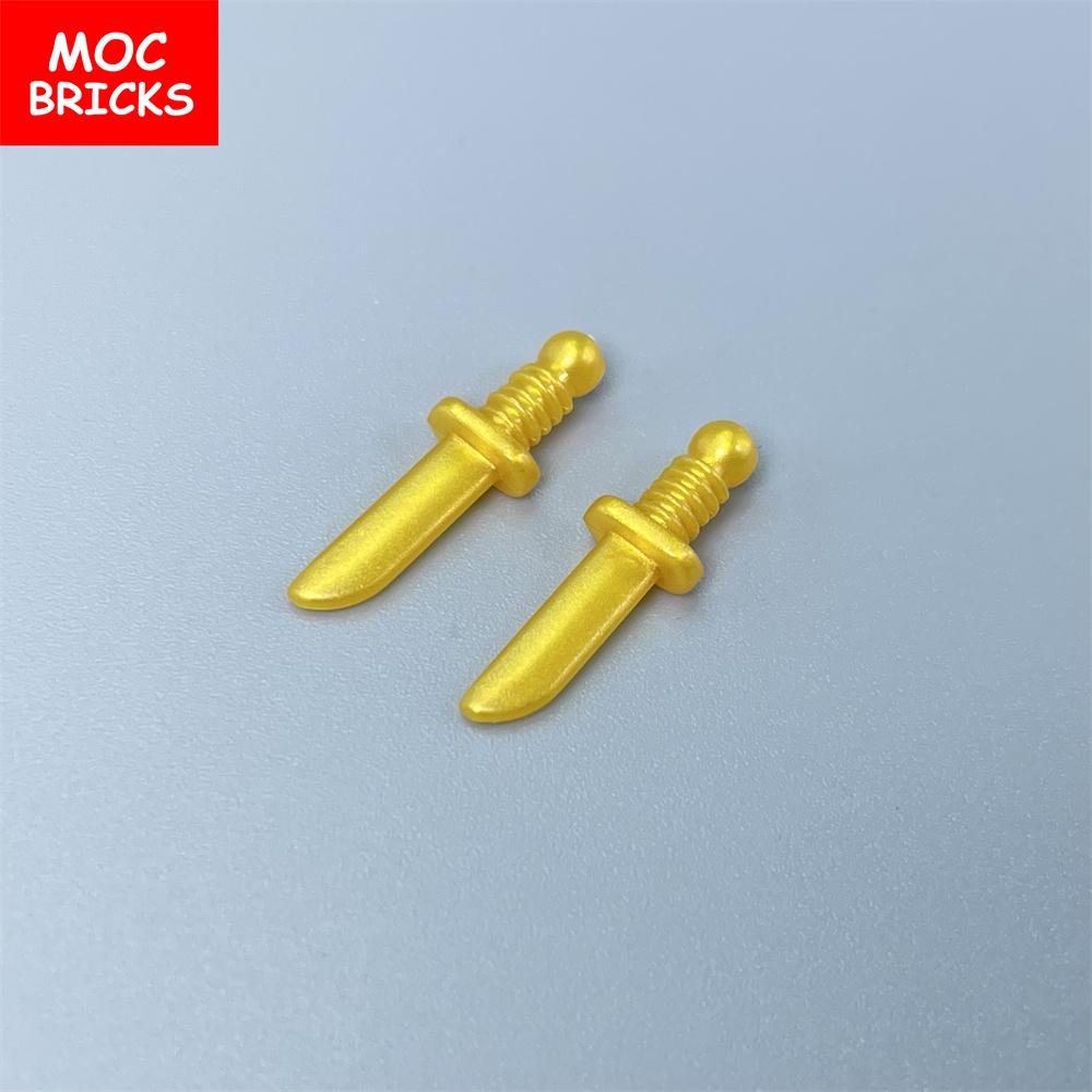 12pcs/lot MOC Bricks Soldier Weapon Knife Cutter Sword Food Tool 44658a Educational Building Blocks Children's Toys Gifts