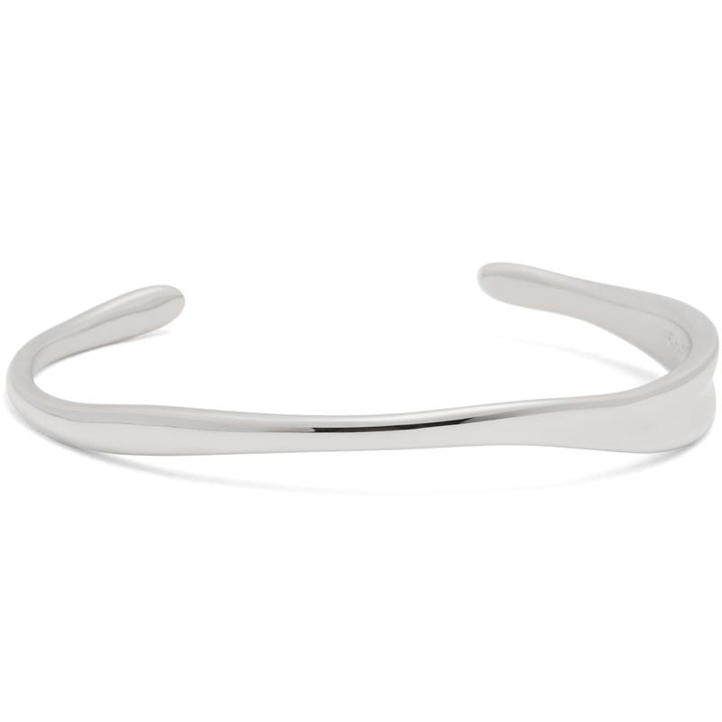 CHARLES&KEITH Water Drop Series Plain Ring Open Bracelet Simple, Fashionable and Versatile Brass Bracelet Women's 67805127 CK5-12120493-Silver R