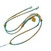 Handmade Amber-Turquoise Gold Jade Pendant Necklace with Safety Buckle