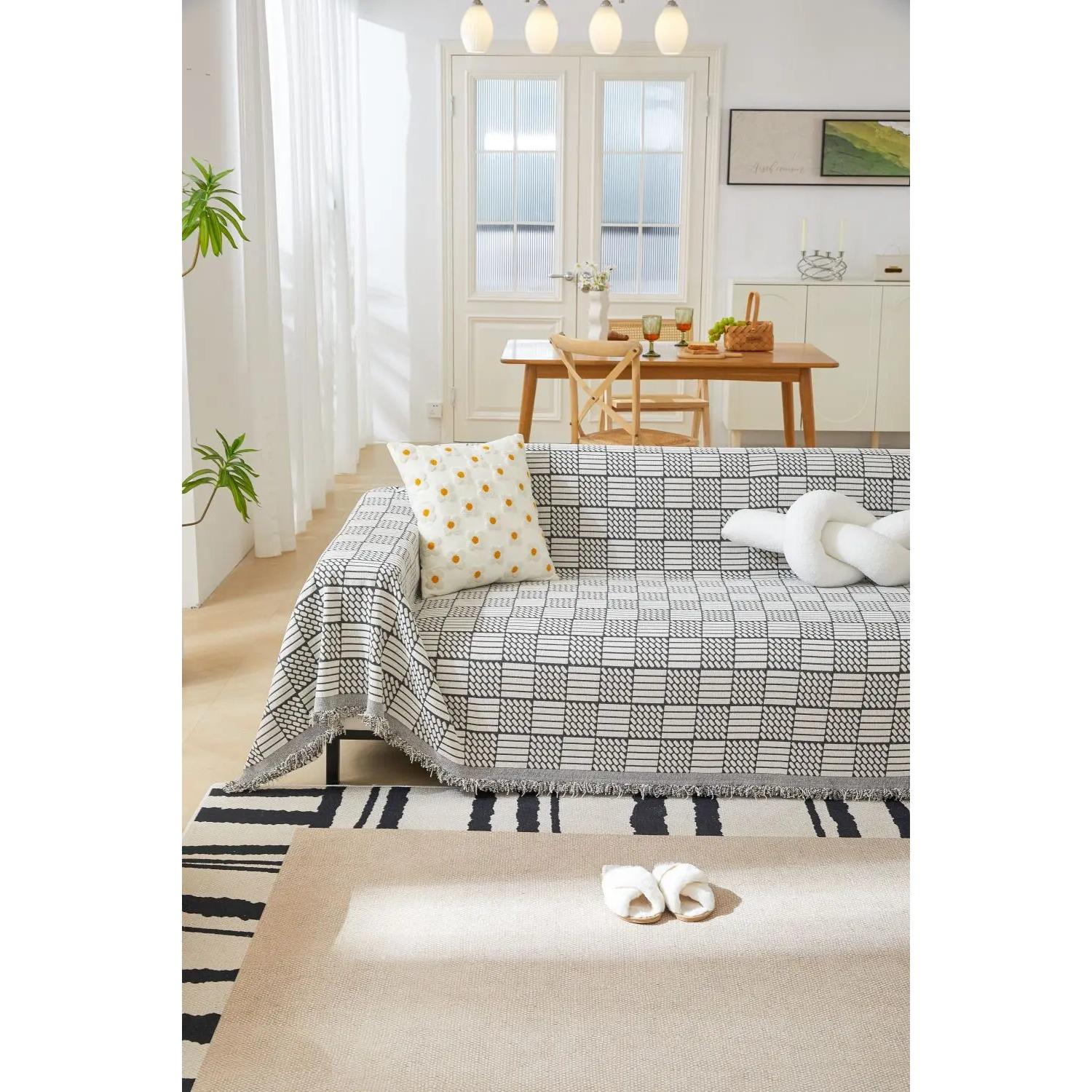 Nordic Soft Sofa Towel Blanket Large Outdoor Camping Picnic Beach Travel Rug Leisure Relax White Blanket 180x130cm