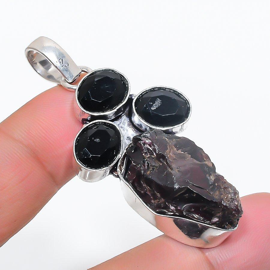 

Подвеска из натурального розового турмалина и шпинели из стерлингового серебра 925 пробы 2,17 дюйма Z6e78